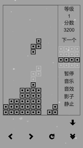 俄罗斯方块经典怀旧黑白版 第1张图